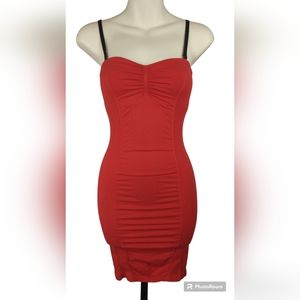 Intimately by free people red slip dress stretchy bodycon sexy strappy bra XS S